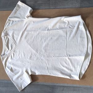 BYLT luxe v-neck drop cut shirt in Bone, M